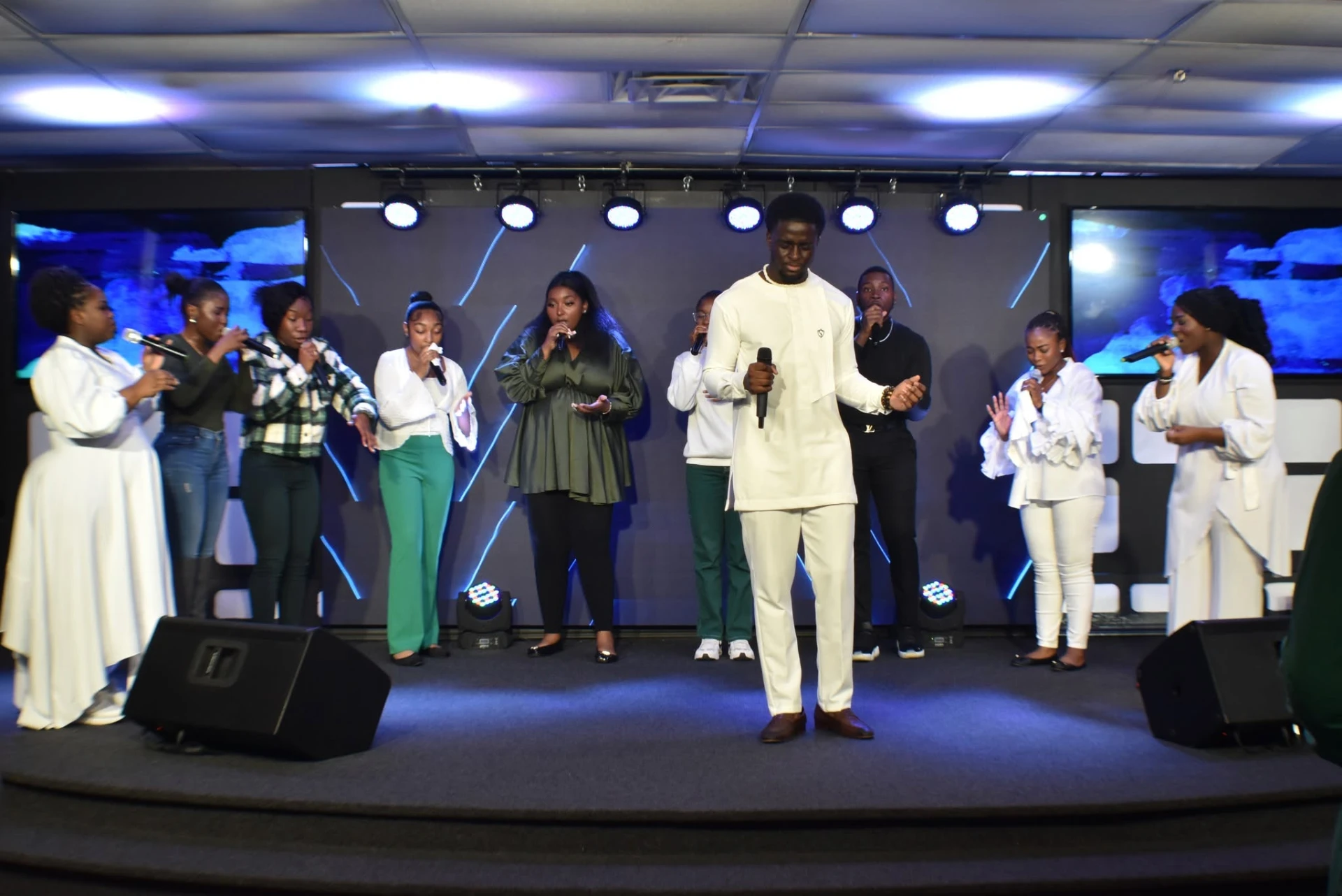 Life Chapel worship team and congregation ministering together in 2024